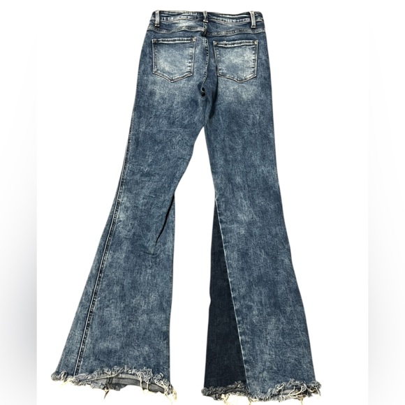 Alter’d State high rise bell bottom flare leg jeans with raw hem - Picture 4 of 12